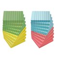 Better Office Products Lined Sticky Notes, 3in.x3in. 2,000 Shts 100/Pad, Self Stick Notes with Lines, Pastel Colors, 20PK 66336